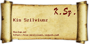 Kis Szilviusz névjegykártya